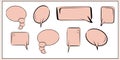 Collection of empty comic speech bubbles. Transparent. Speech. Hand drawing. Simple and beautiful. Retro cartoon stickers. Pop art Royalty Free Stock Photo